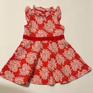 Janie and Jack Red and White Floral Dress